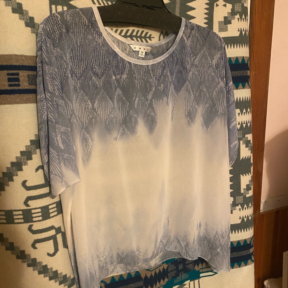 CAbi 🤍 Blue & White Tunic In Size XS